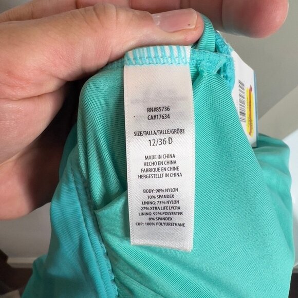 Coco Reef Women's Emerald Bra-Sized One-Piece Swimsuit Size 12/36D blue - Picture 5 of 9